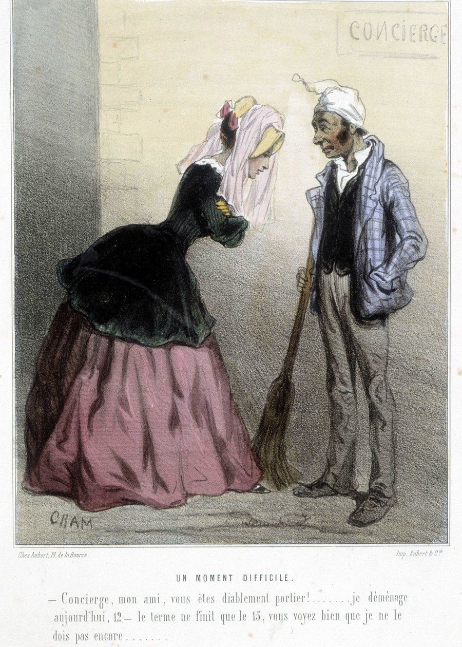 Un moment difficile (le rant) - Cham tarafından “” Madeleines”de, v.1870-1880 by Amédée de Noé