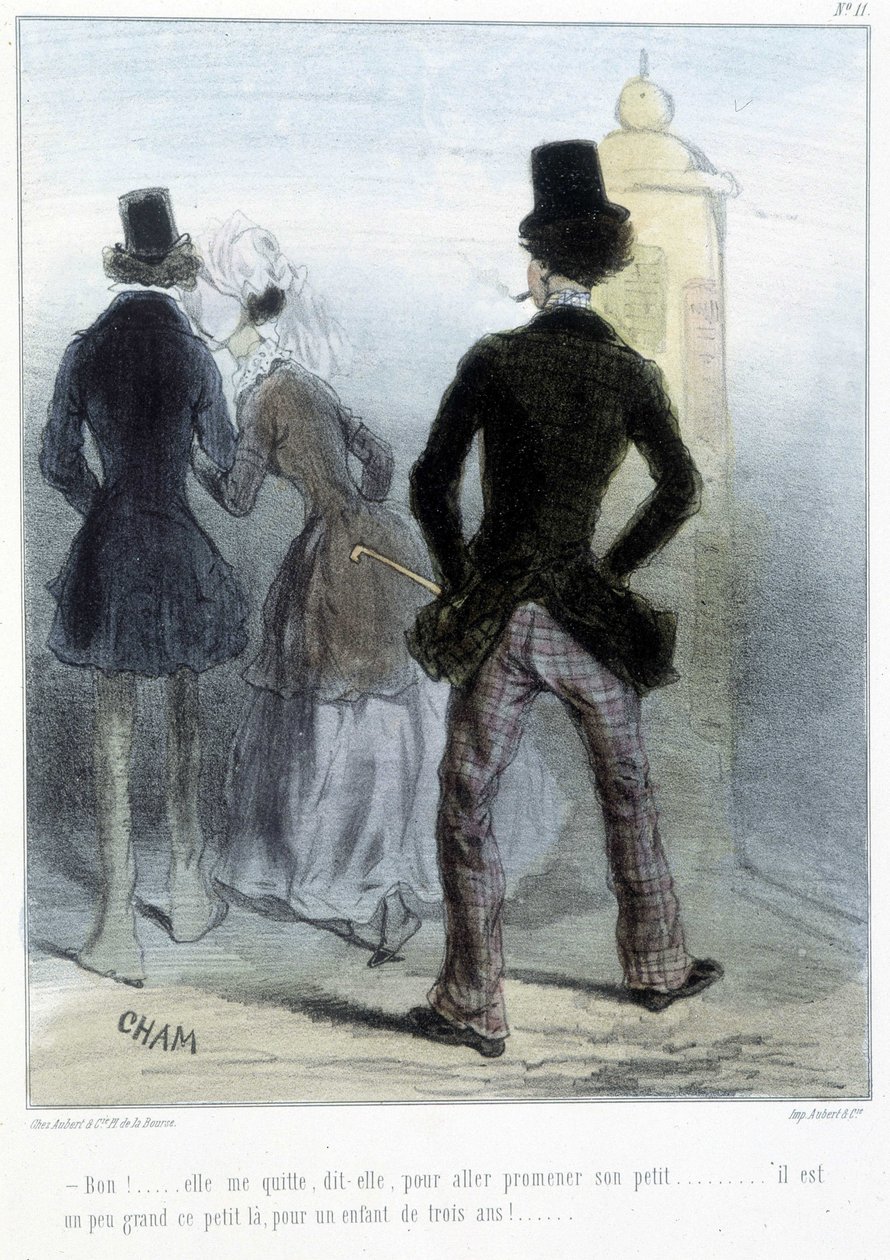 Karikatür - Cham, v.1870-1880 tarafından “” Madeleines” de by Amédée de Noé