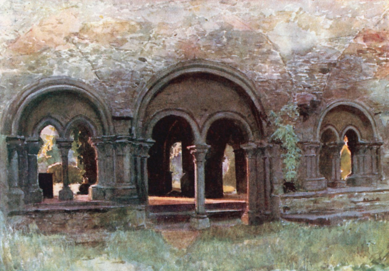 Aziz Bavon Manastırı Dehlizlerinin Kalıntıları, Gent (renkli taş baskı) by Amedee (after) Forestier