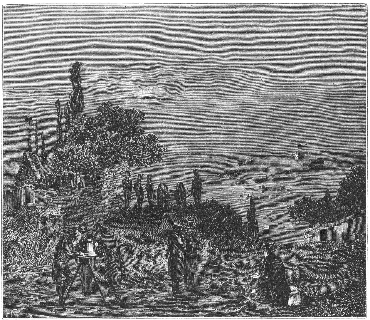 Sesin havadaki hızını hesaplama deneyi, Paris, 1822 1873 by Amedee Guillemin