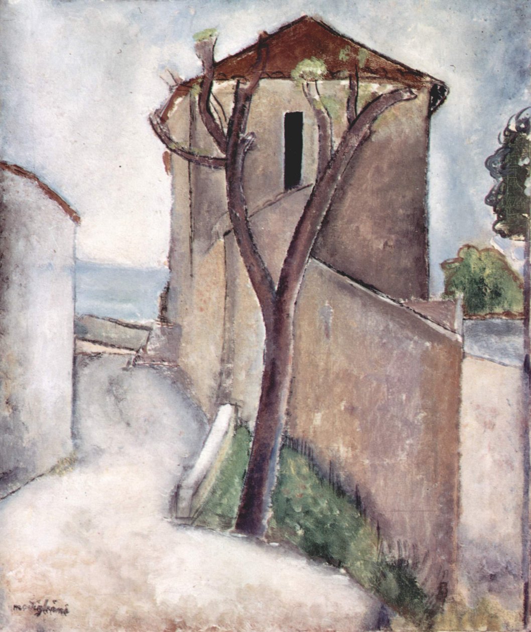 Ağaç ve ev by Amedeo Modigliani