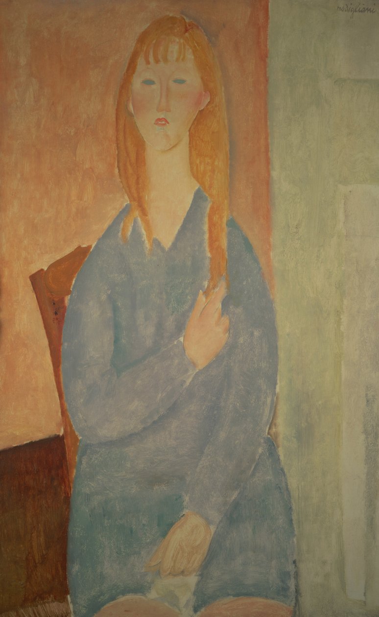 Mavi Elbiseli Kız by Amedeo Modigliani