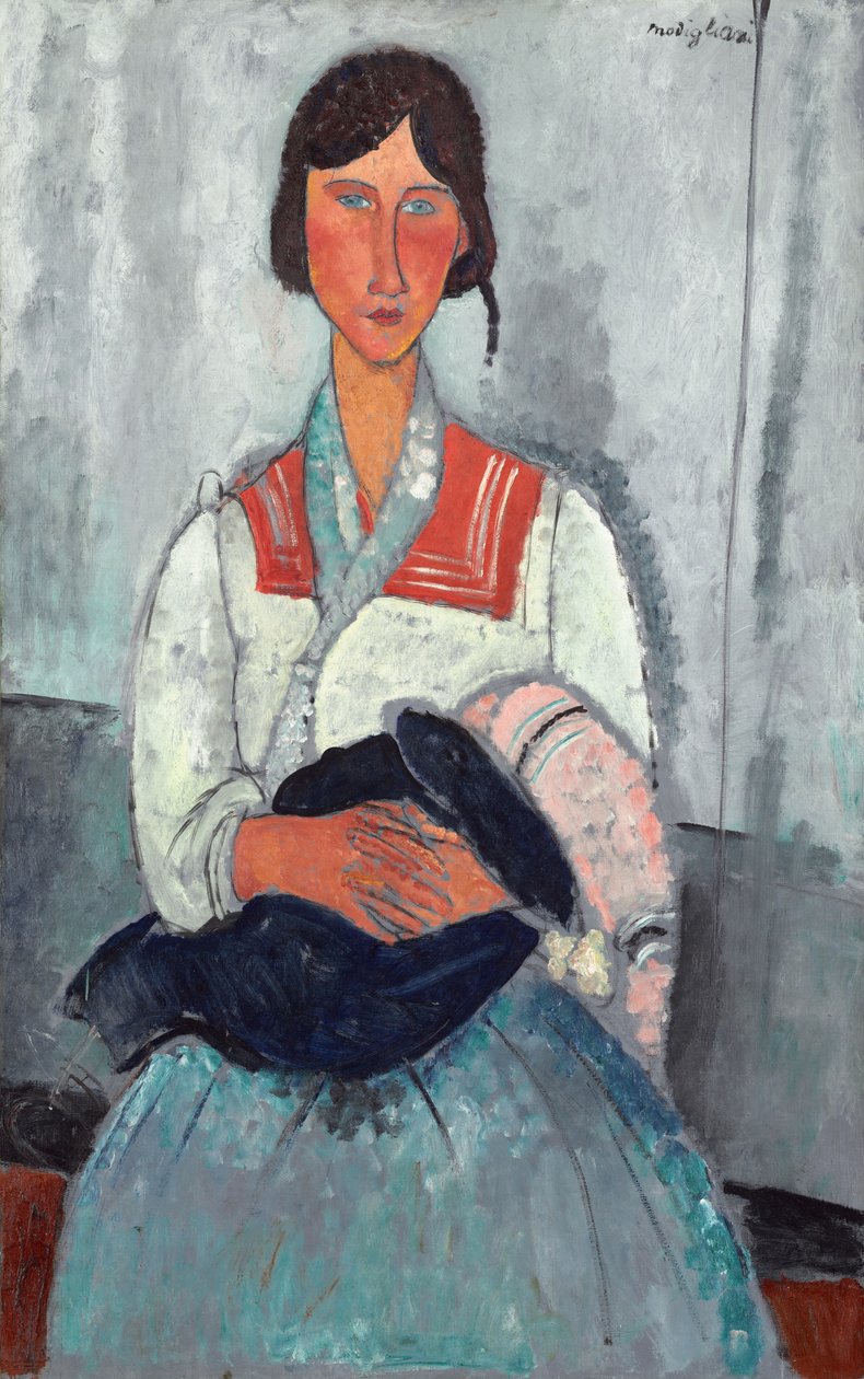 çingene kadın, ile, bebek by Amedeo Modigliani