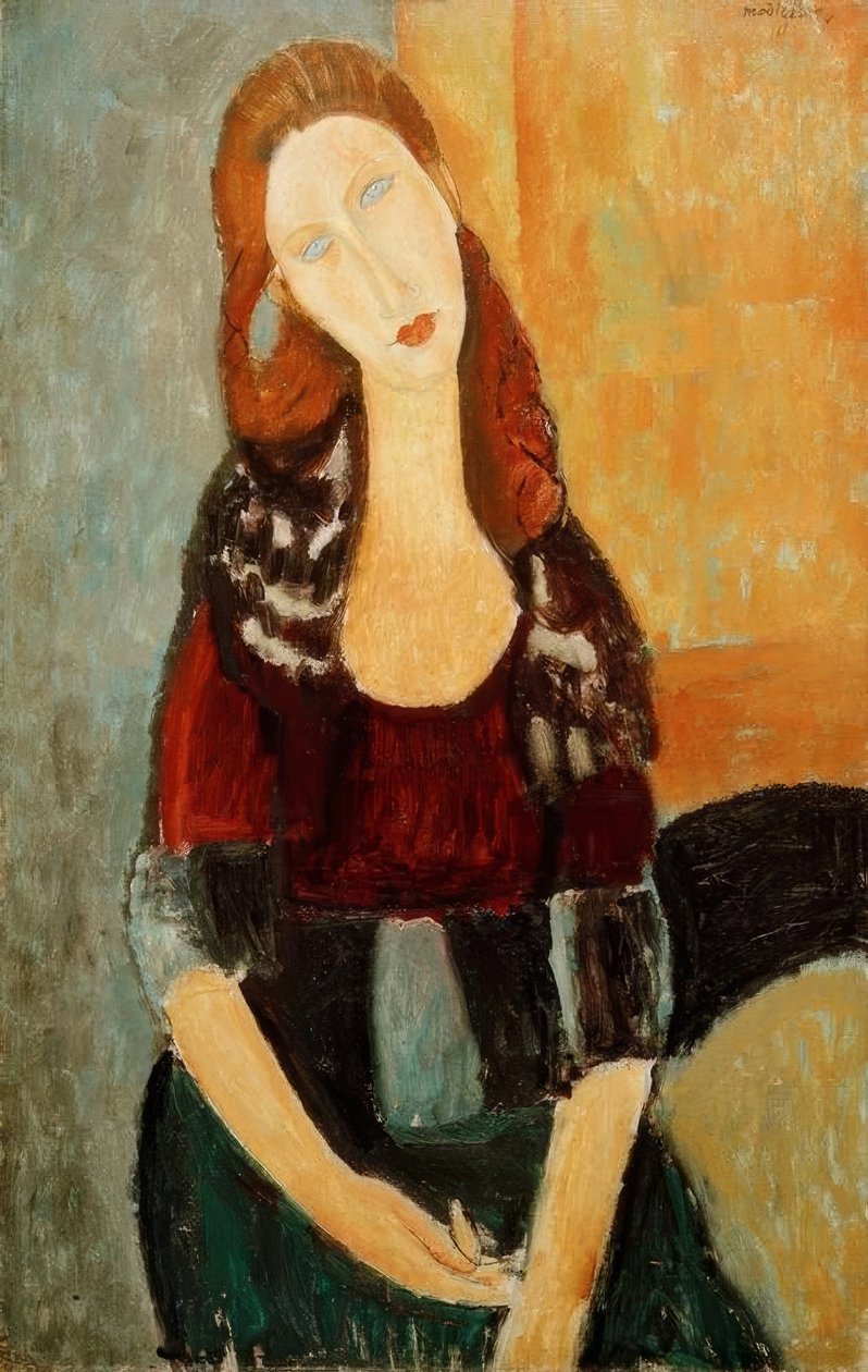 Jeanne Hébuterne oturmuş by Amedeo Modigliani