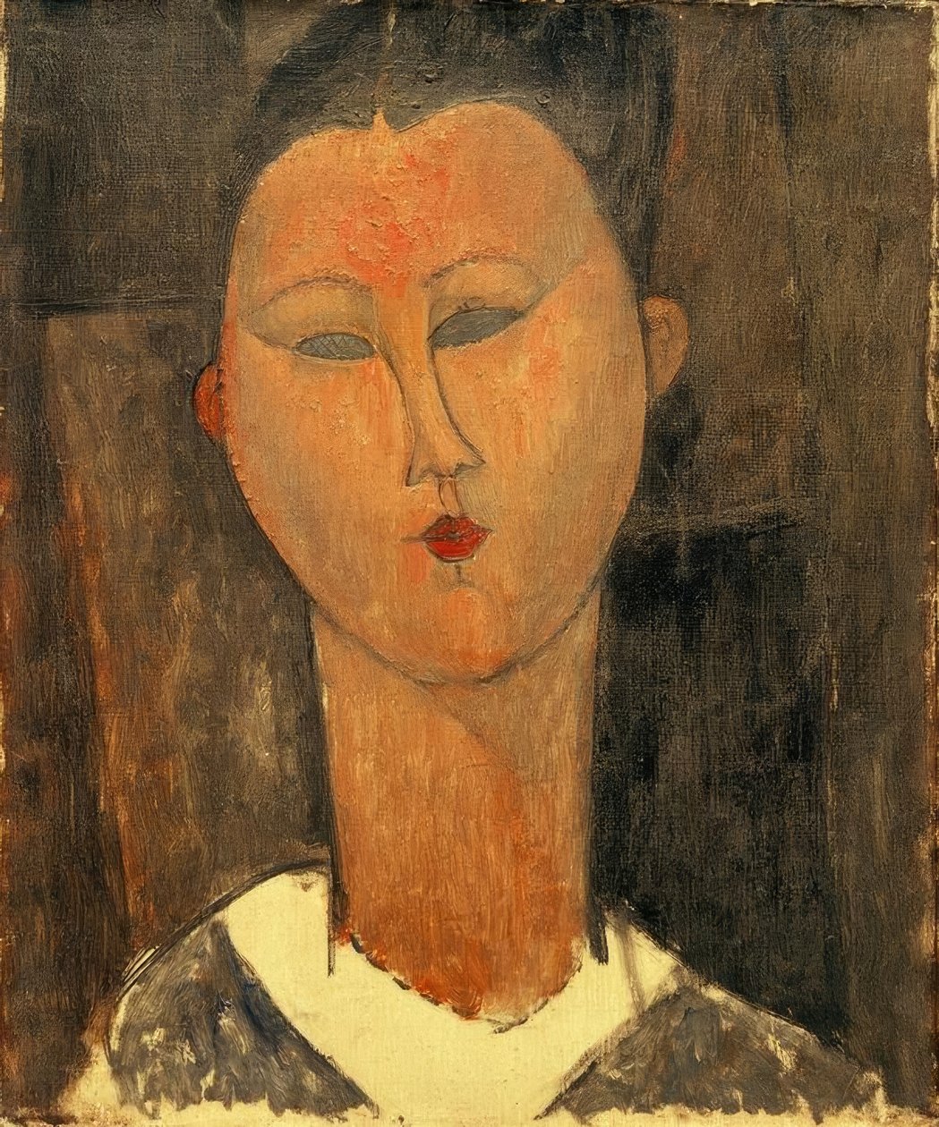 Beyaz yakalı genç kadın by Amedeo Modigliani