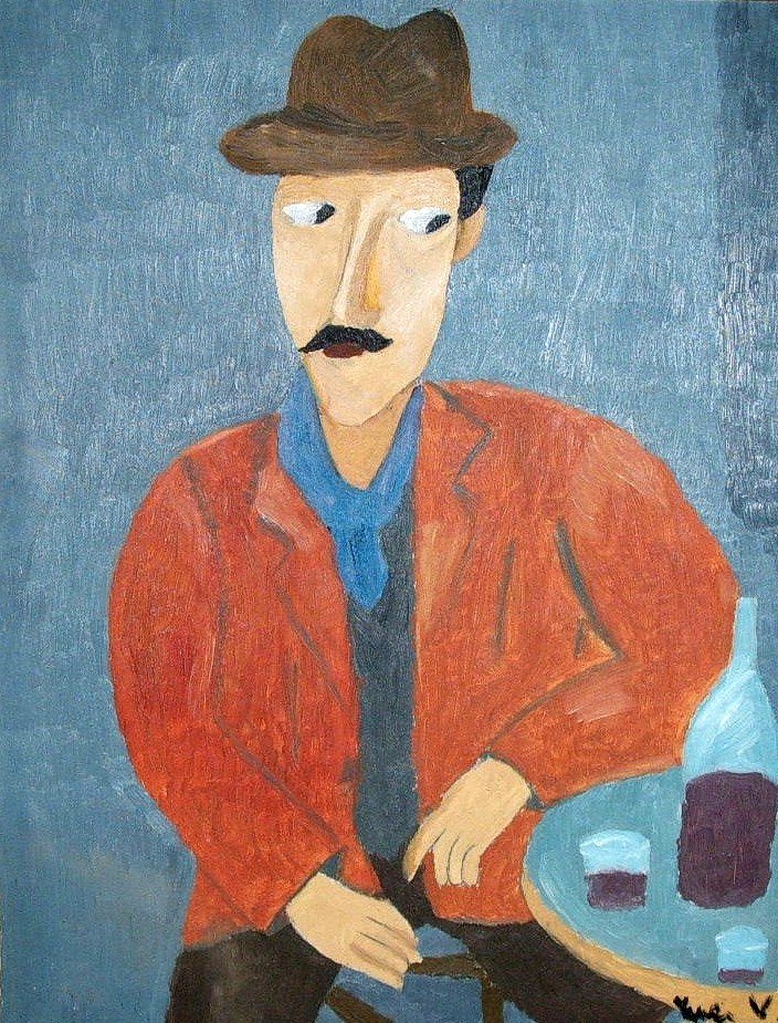 Şarap kadehi olan adam by Amedeo Modigliani