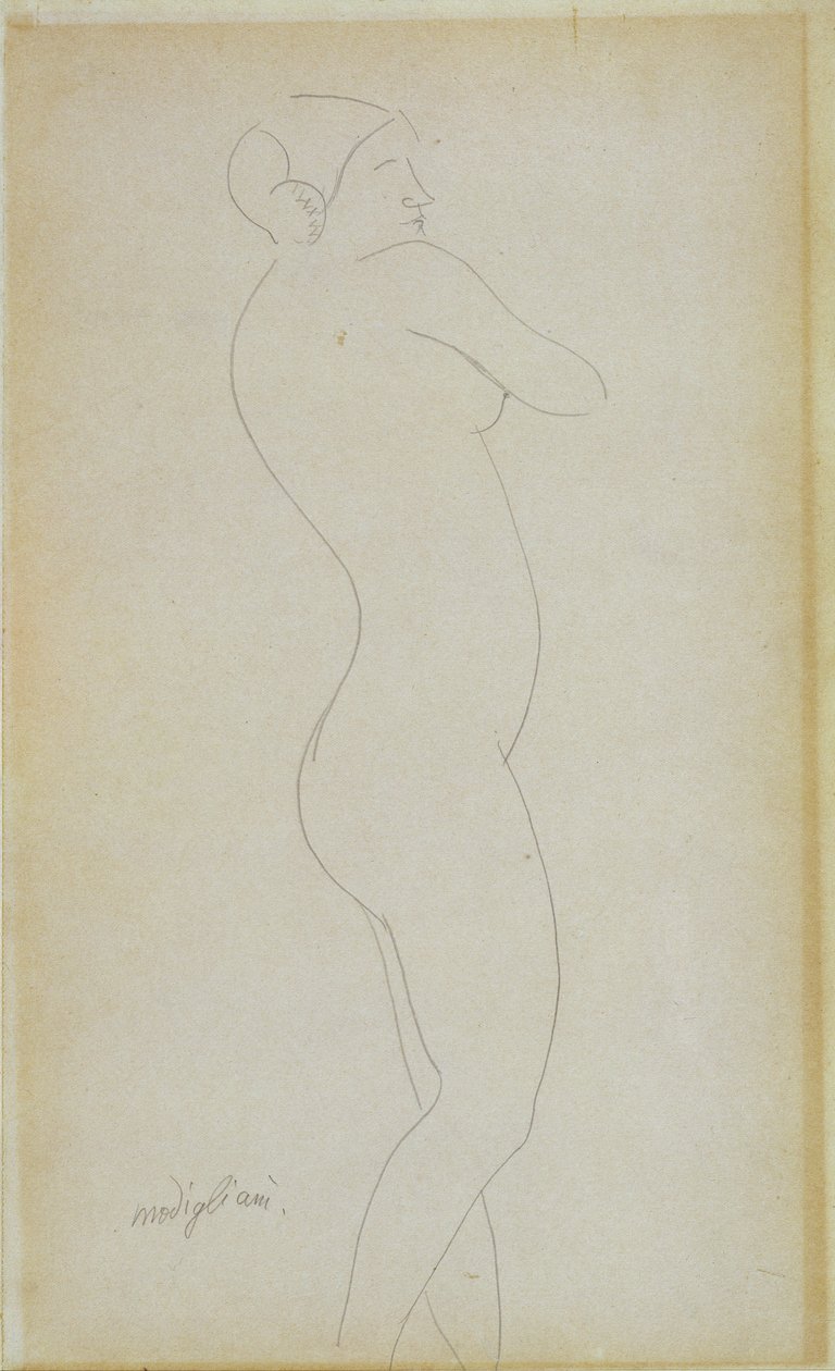 çıplak duran kız by Amedeo Modigliani