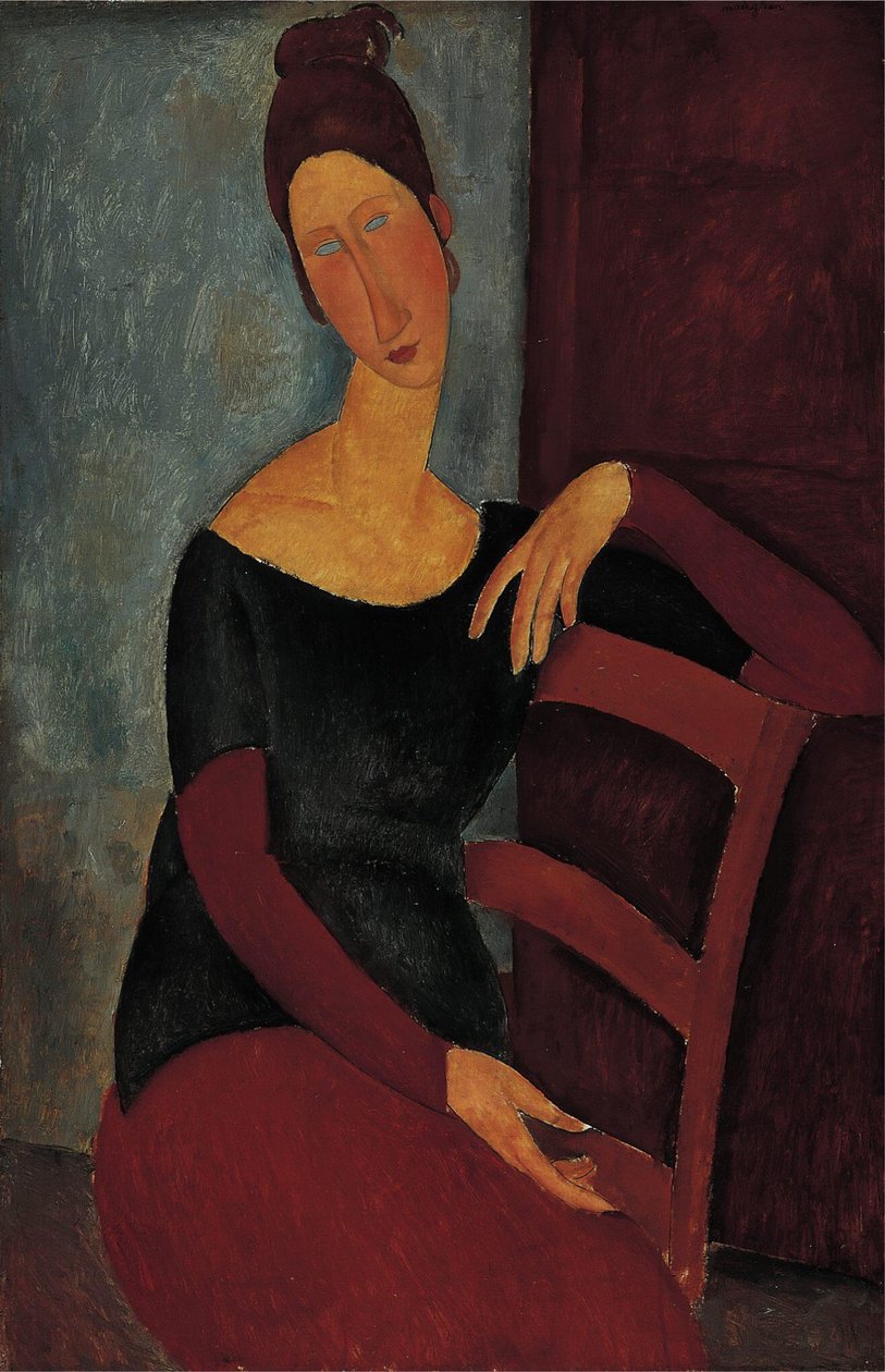 Sanatçının Karısının Portresi — Jeanne Hebuterne. by Amedeo Modigliani