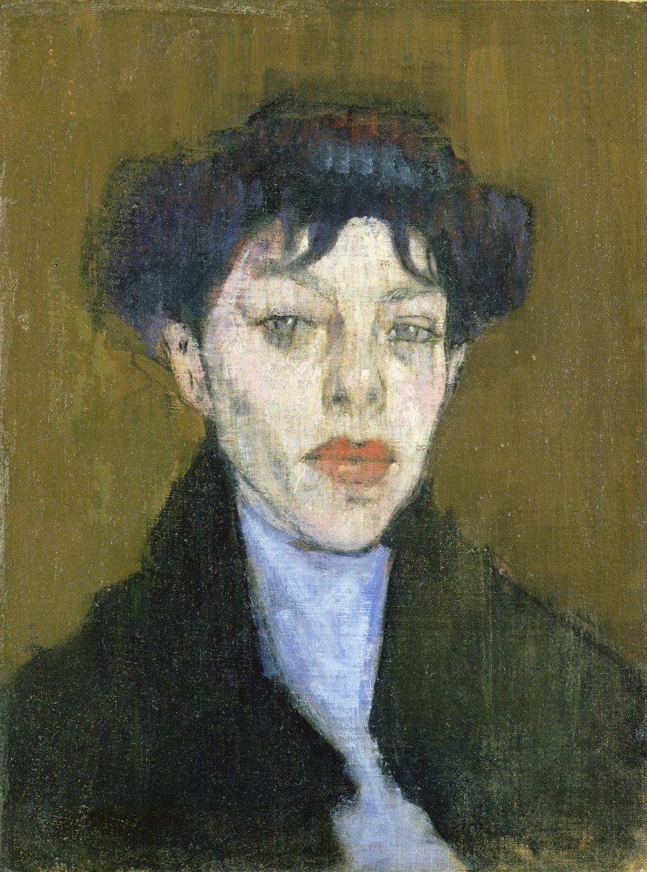 Mavi Eşarplı Kadın, 1912 dolayları by Amedeo Modigliani