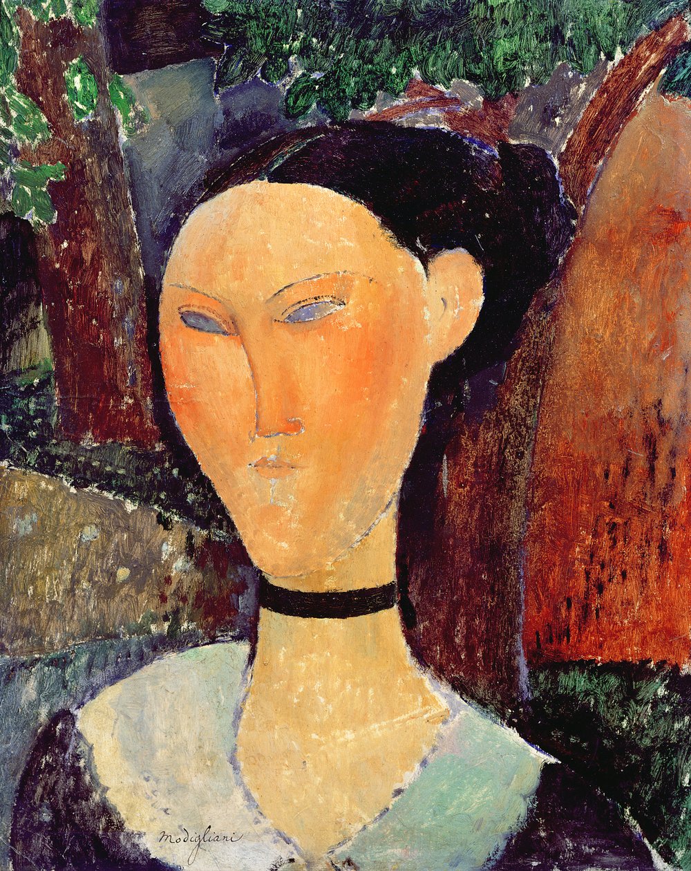 Kadife Gerdanlı Kadın, 1915 dolayları by Amedeo Modigliani