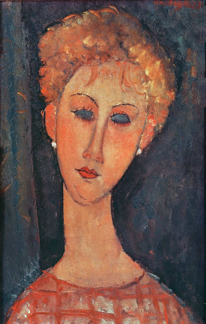Küpeli genç kız by Amedeo Modigliani