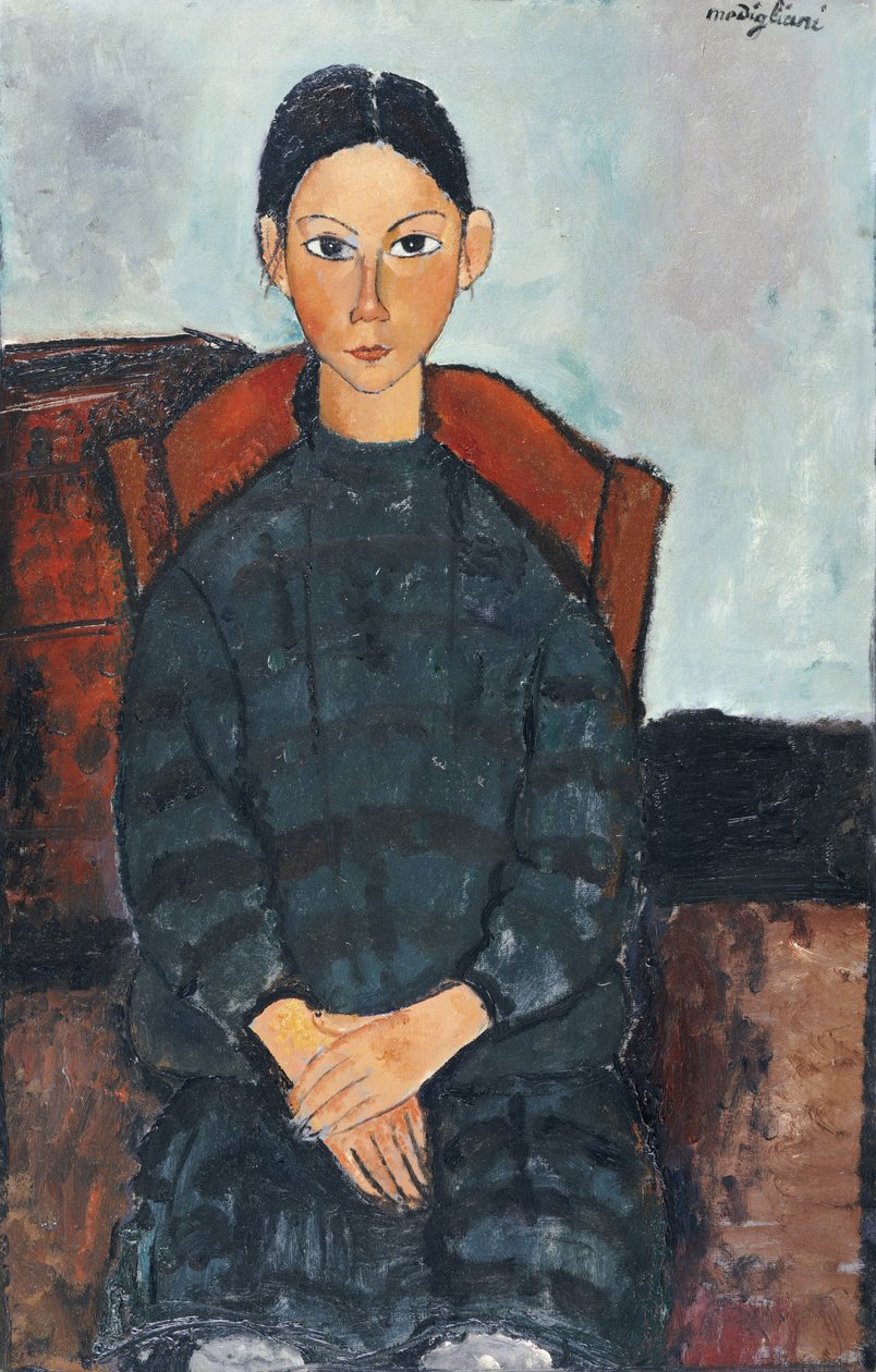 Siyah Tulumlu Bir Genç Kız, 1918 by Amedeo Modigliani