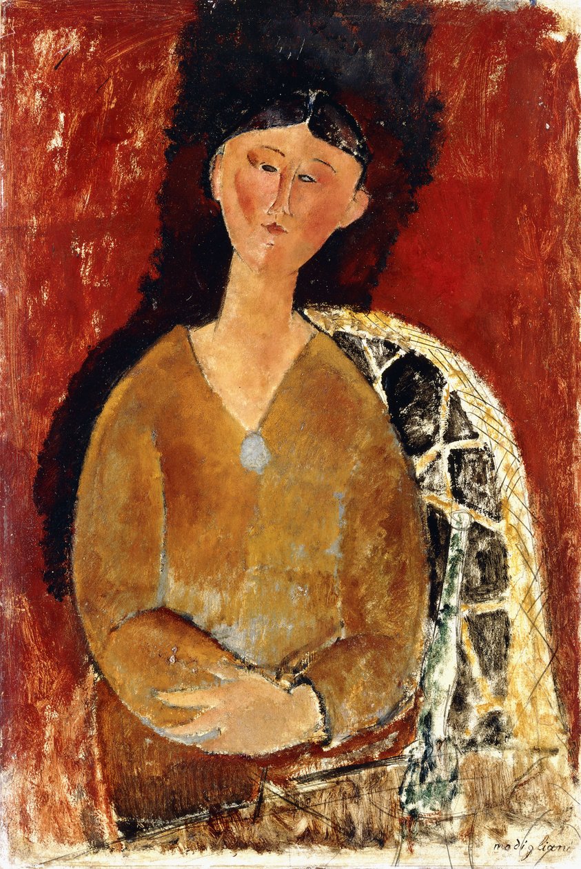 Beatrice Hastings oturuyor, 1915 by Amedeo Modigliani