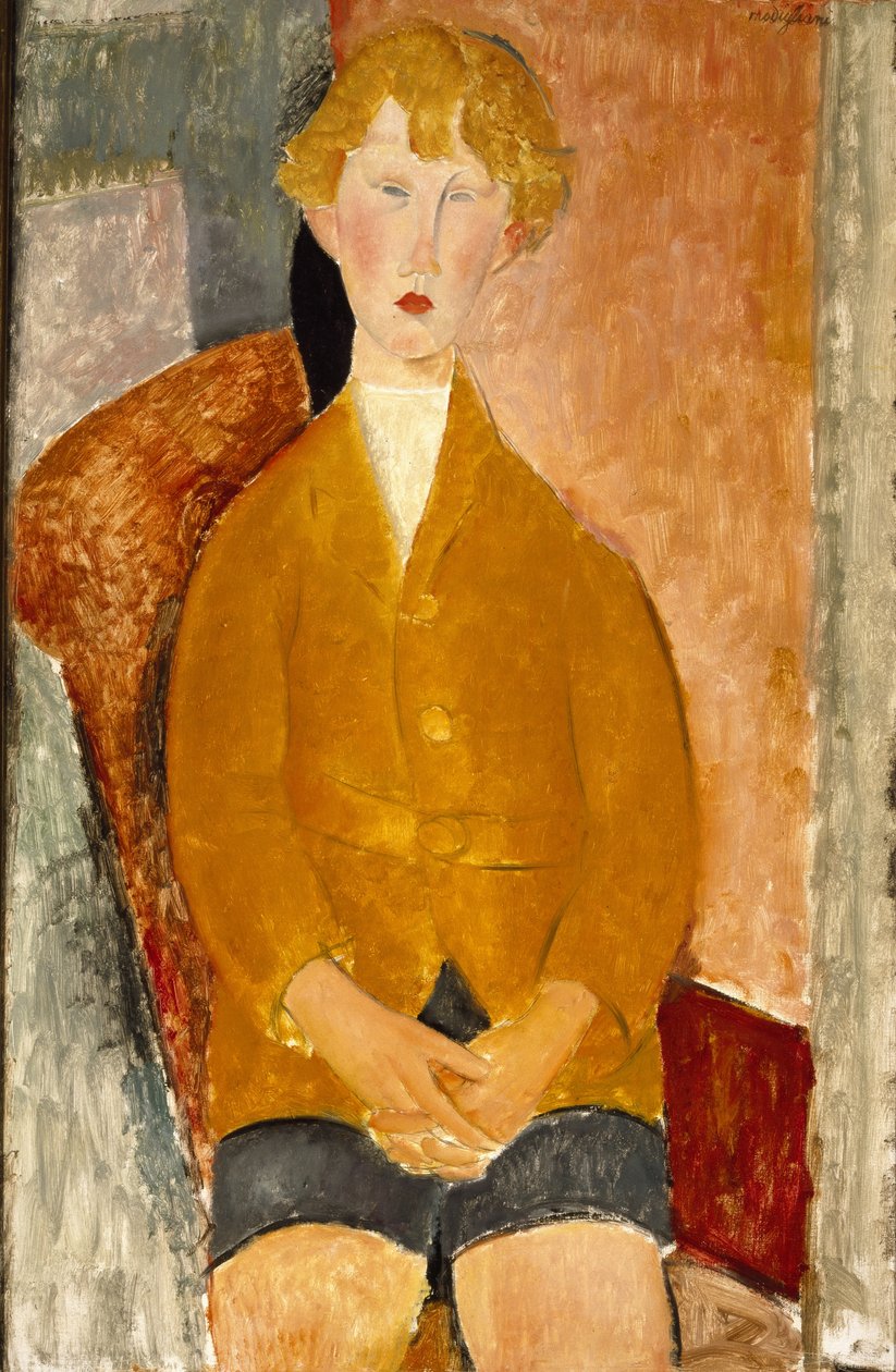 Kısa Pantolonlu Çocuk, 1918 dolayları (tuval üzerine yağlı boya) by Amedeo Modigliani