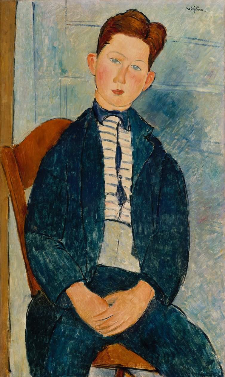 Çizgili Kazaklı Çocuk, 1918 by Amedeo Modigliani