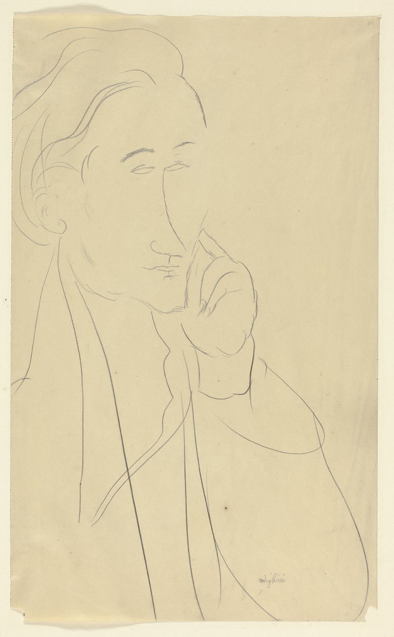Zborowski'nin büstü by Amedeo Modigliani