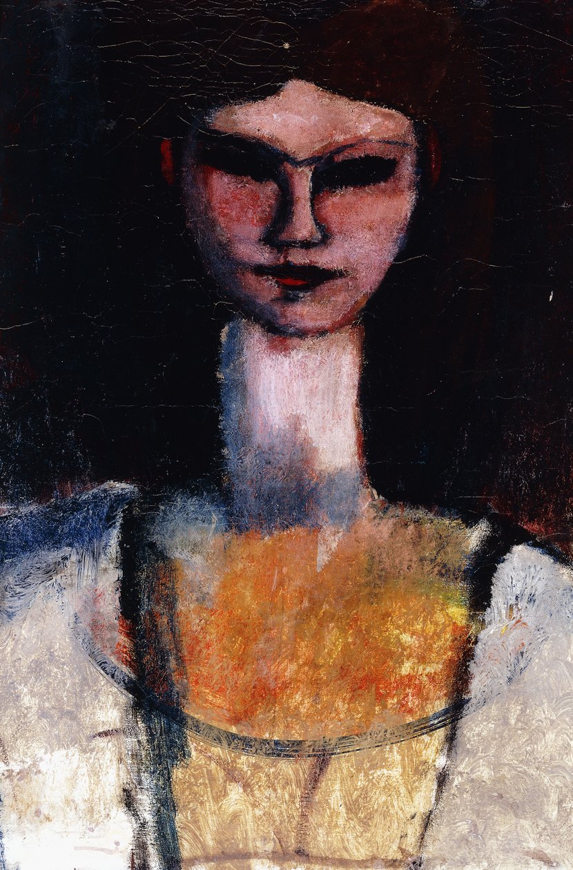Genç Kadın Büstü; Genç Kadın Büstü, c.1910-11 by Amedeo Modigliani
