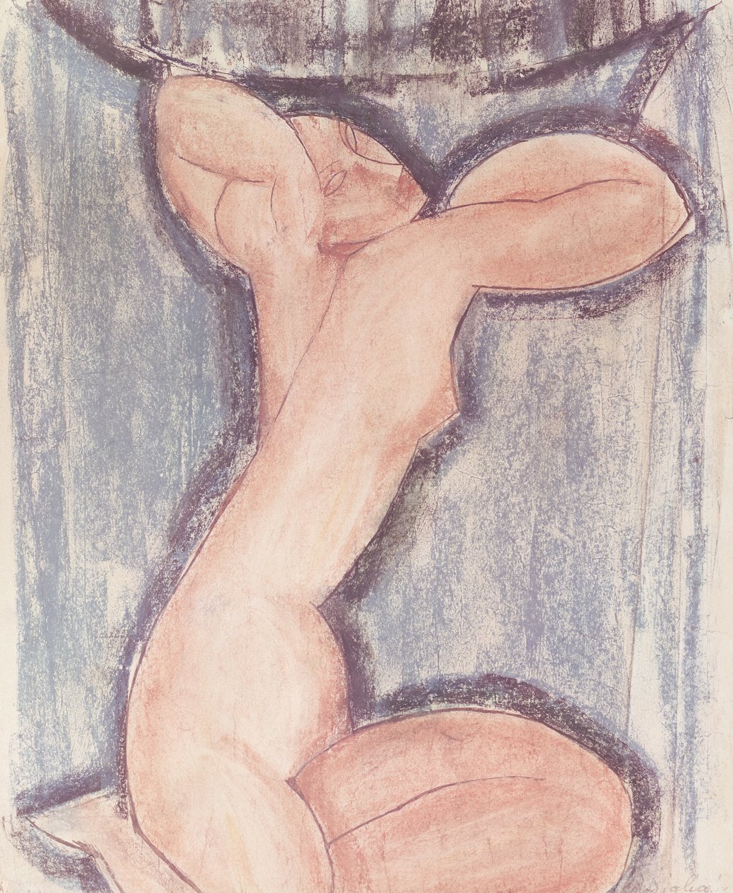 Caryatid (kağıt üzerinde pastel) by Amedeo Modigliani