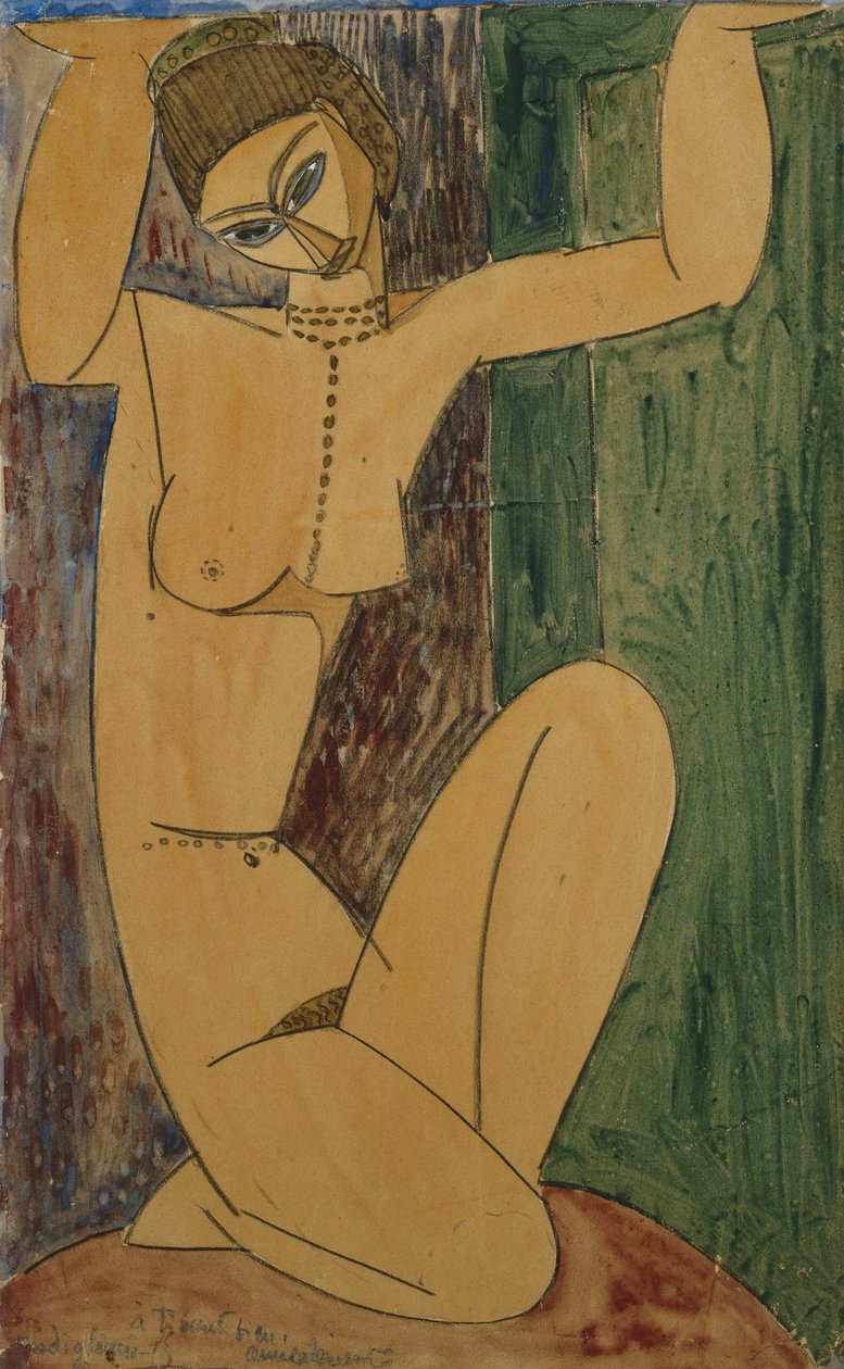 Karyatid; Kariyatid, 1913 by Amedeo Modigliani