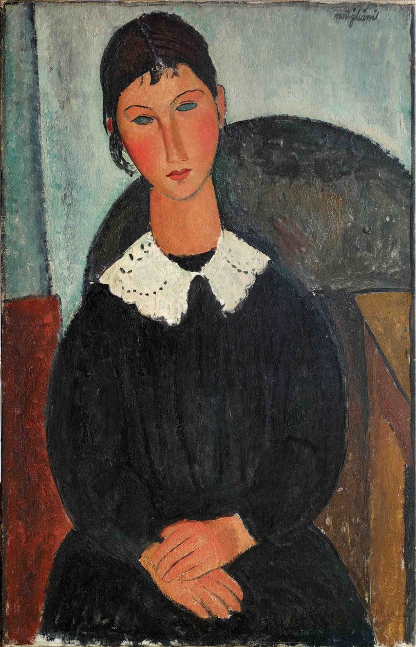 Beyaz yakalı Elvira, 1917-1918. by Amedeo Modigliani