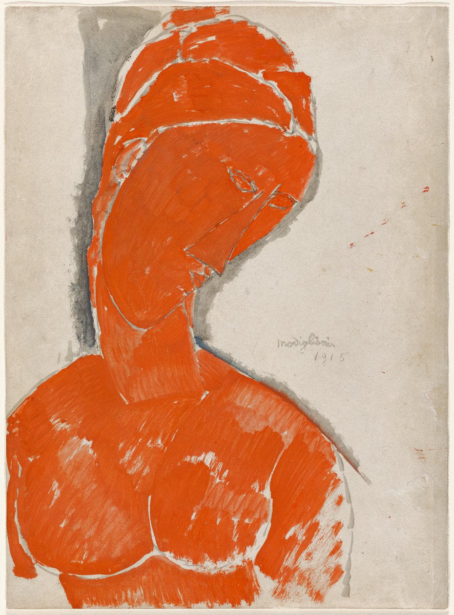 Kırmızı Kadın Büstü by Amedeo Modigliani