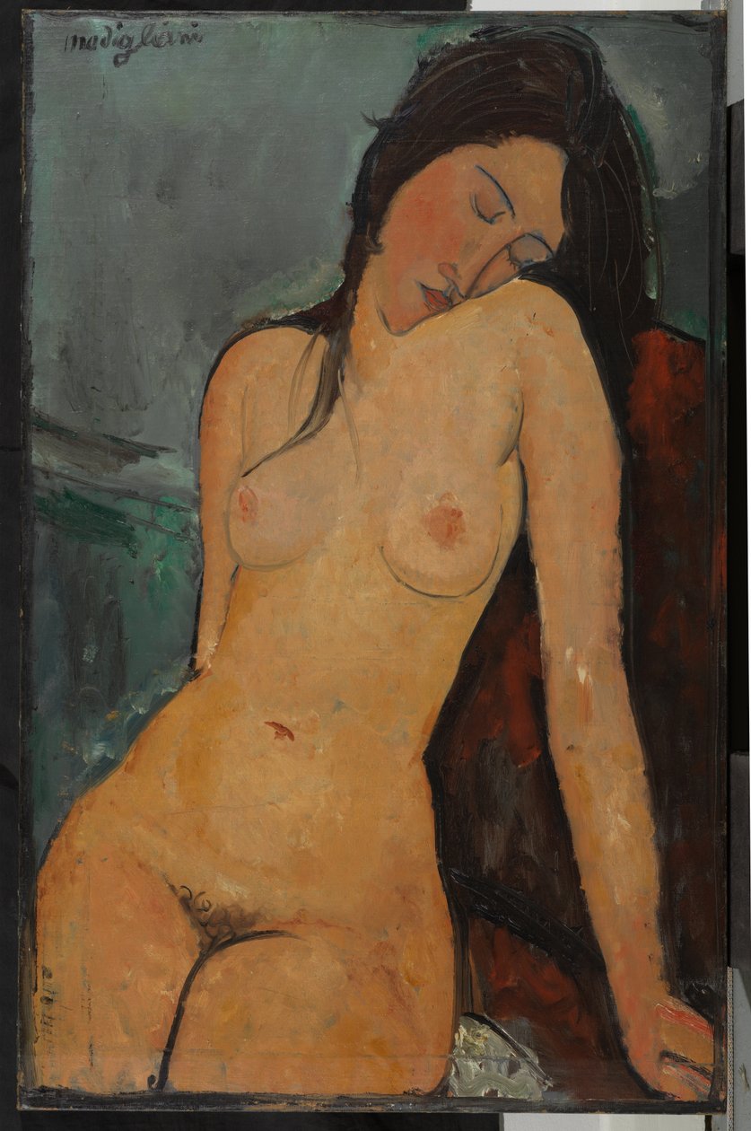 Kadın Çıplak, c.1916 (tuval üzerine yağlı boya) by Amedeo Modigliani