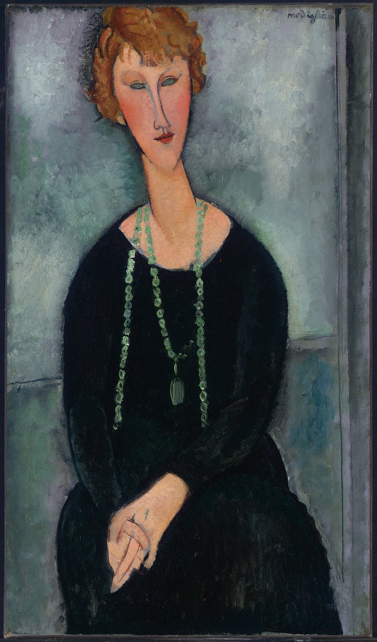 Yeşil kolyeli kadın (Madame Menier) by Amedeo Modigliani