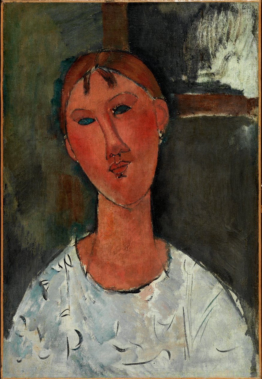 Beyaz Bluzlu Kız, 1915 dolayları (tuval üzerine yağlıboya) by Amedeo Modigliani