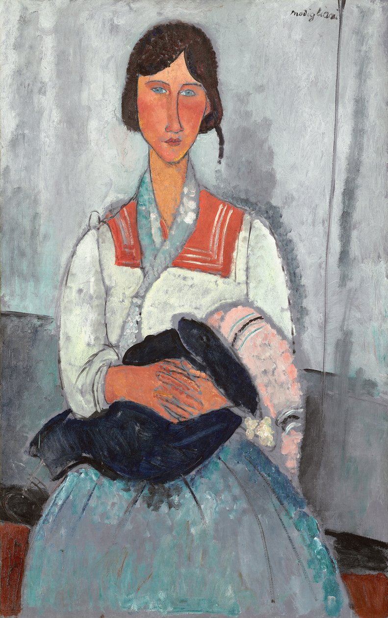 çingene kadın, ile, bebek by Amedeo Modigliani