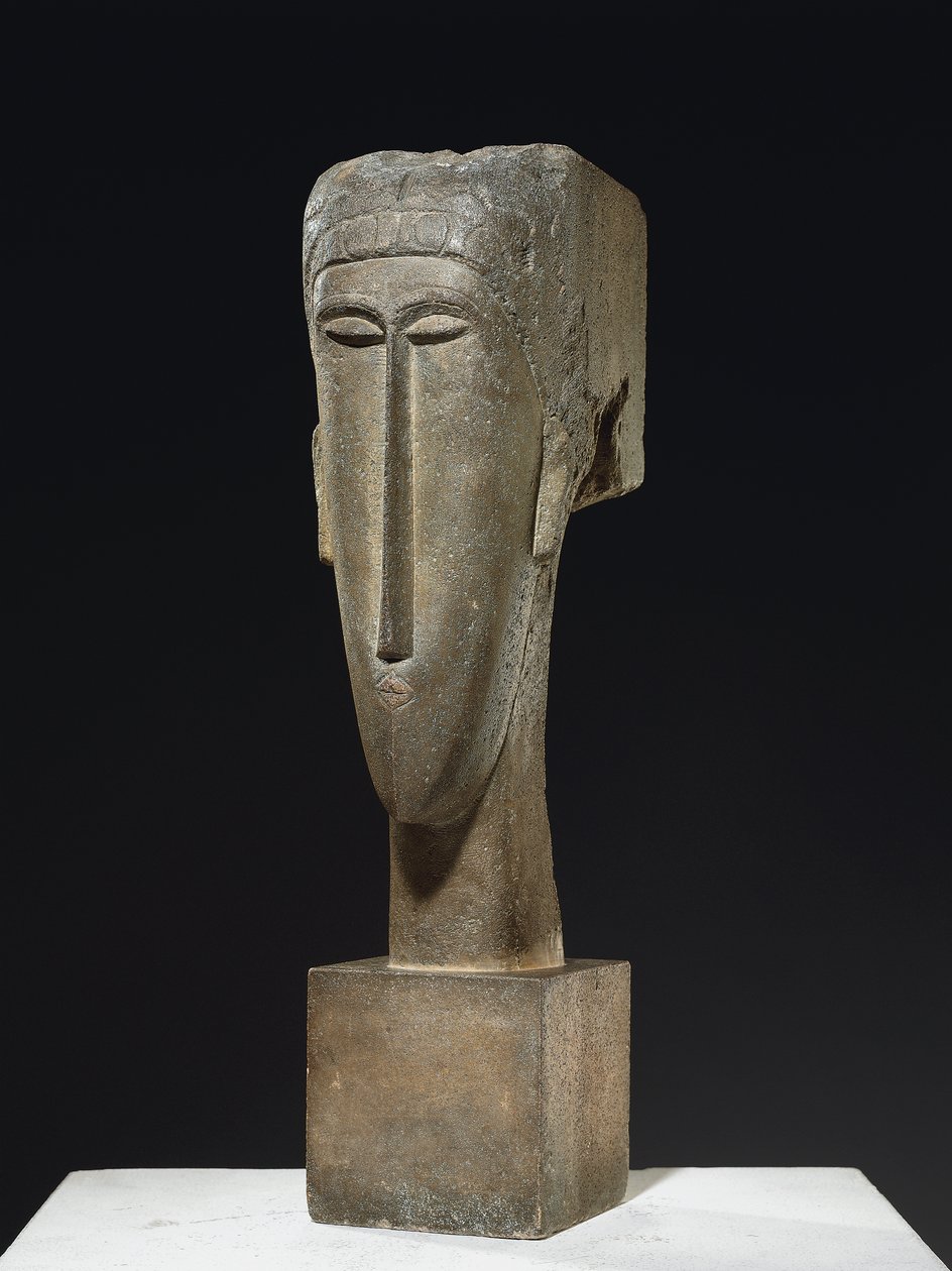Kafa, c.1910-12 (kireçtaşı) by Amedeo Modigliani