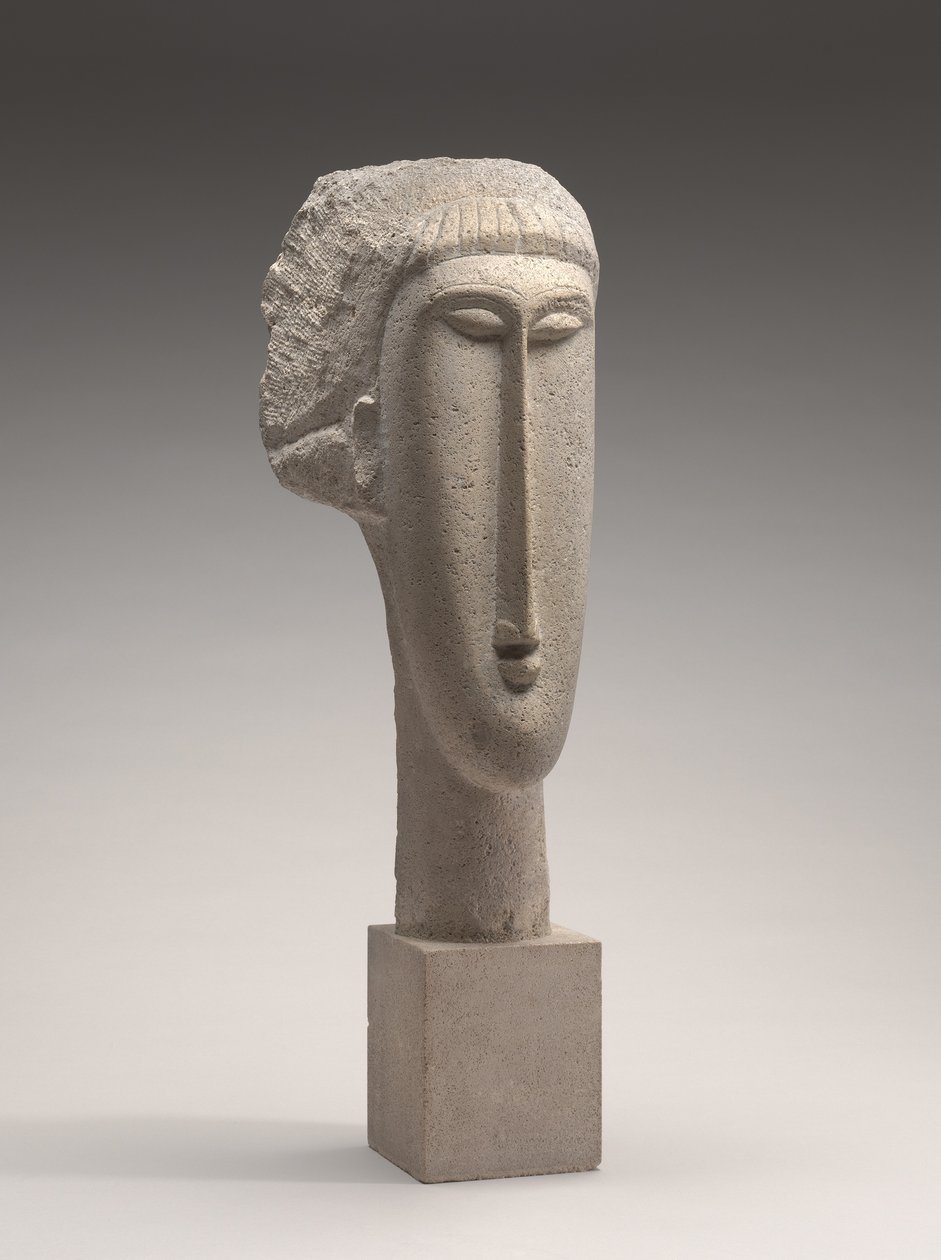 Kadın Başı, c.1910-1911 (kireçtaşı) by Amedeo Modigliani