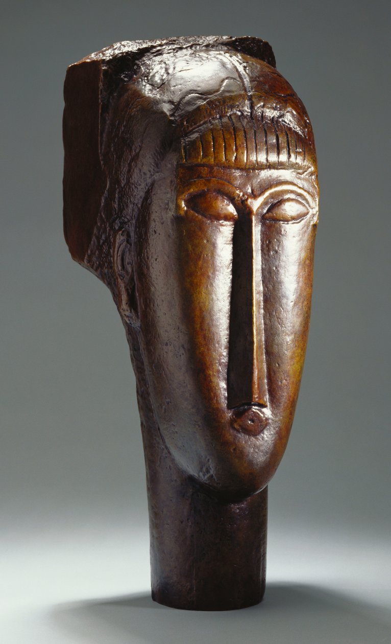 Saçaklı Bir Kadının Başı by Amedeo Modigliani