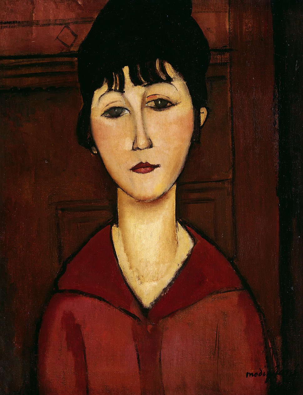 Bir Genç Kızın Başı, 1916 by Amedeo Modigliani
