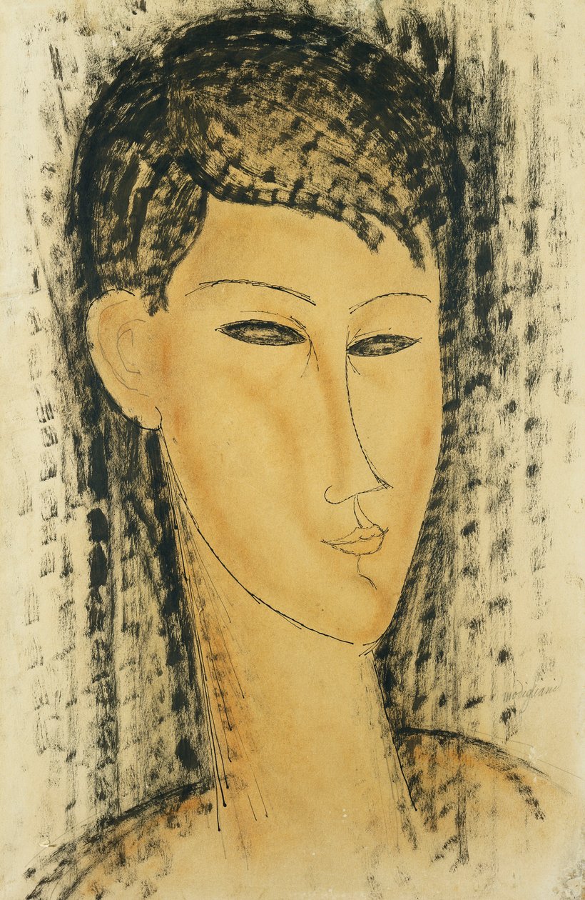 Bir Genç Kadının Başı; Genç Bir Kadının Başı, 1914 by Amedeo Modigliani
