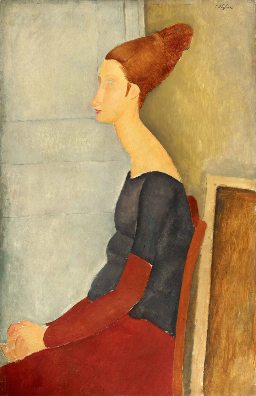 Kınalı Jeanne Hébuterne, 1918. by Amedeo Modigliani