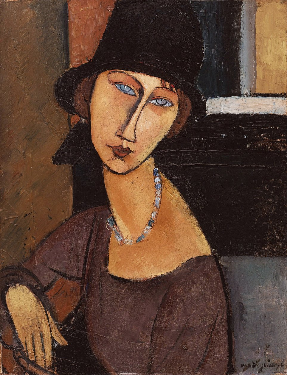 Jeanne Hebuterne şapka takıyor, 1917 by Amedeo Modigliani