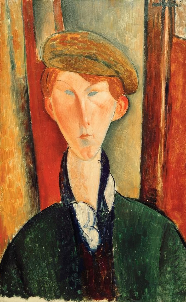 şapkalı genç adam by Amedeo Modigliani