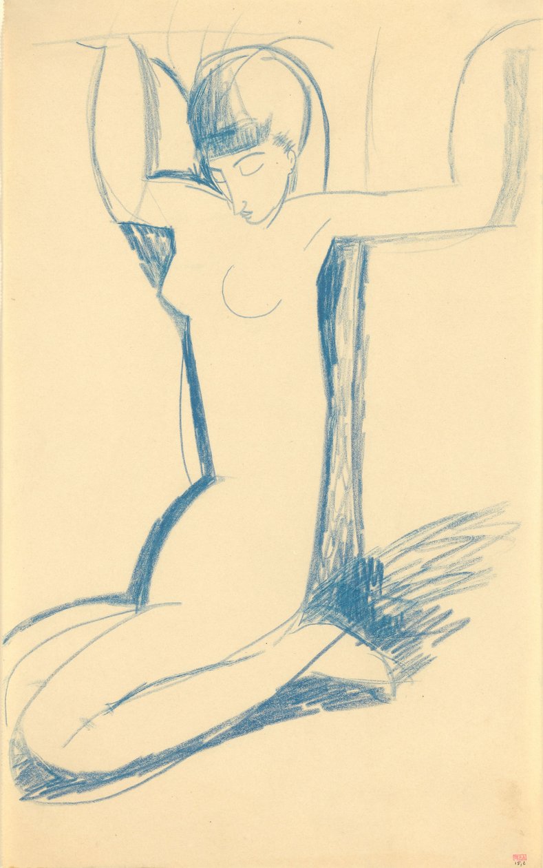 Diz çökmüş Mavi Karyatid (Anna Akhmatova by Amedeo Modigliani