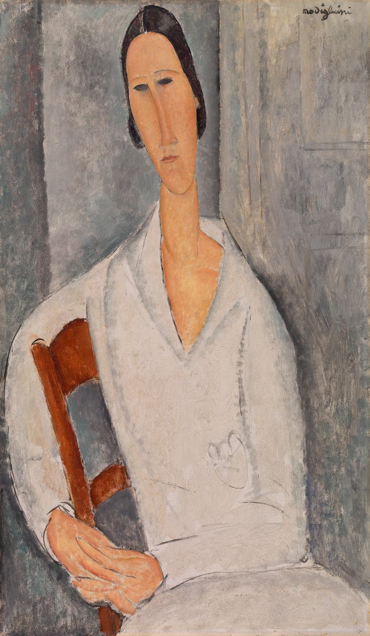 Madam Hanka Zborowska Bir Sandalyeye Yaslanmış by Amedeo Modigliani