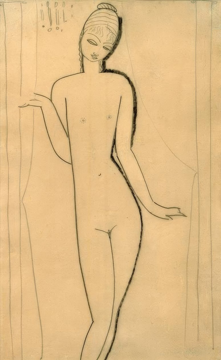 Çıplak genç kız - caryatid by Amedeo Modigliani