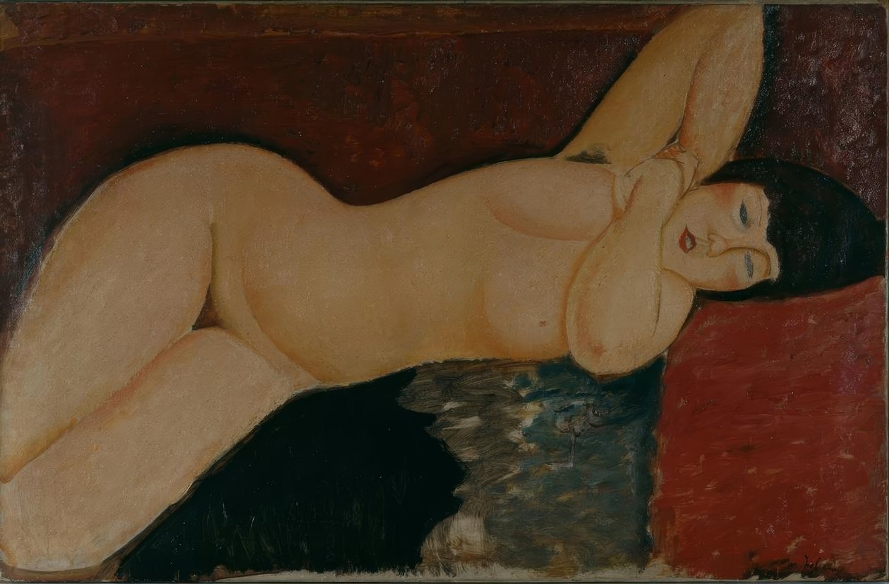 uzanmış çıplak by Amedeo Modigliani