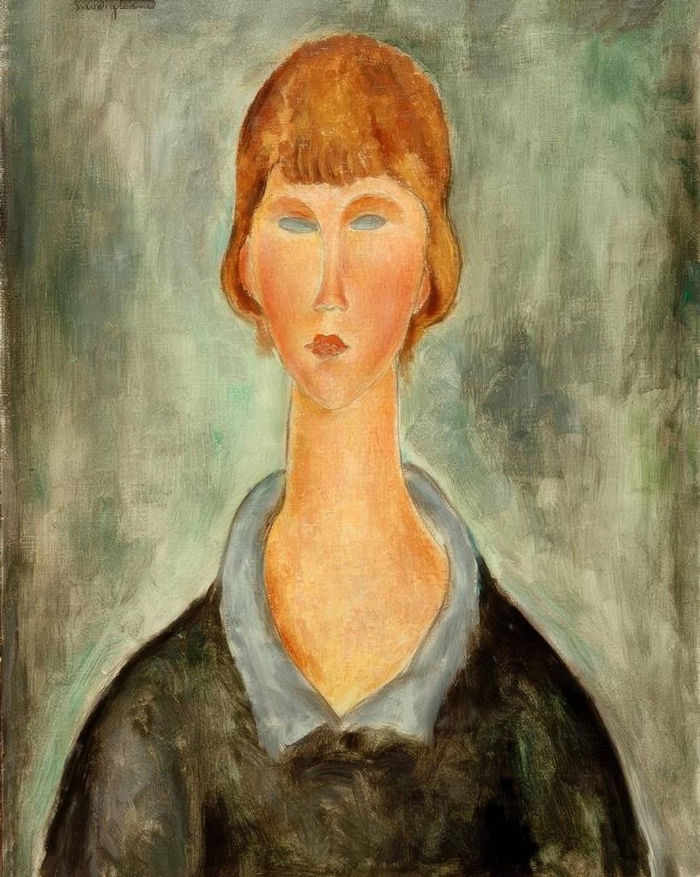 genç bir kadın portresi by Amedeo Modigliani