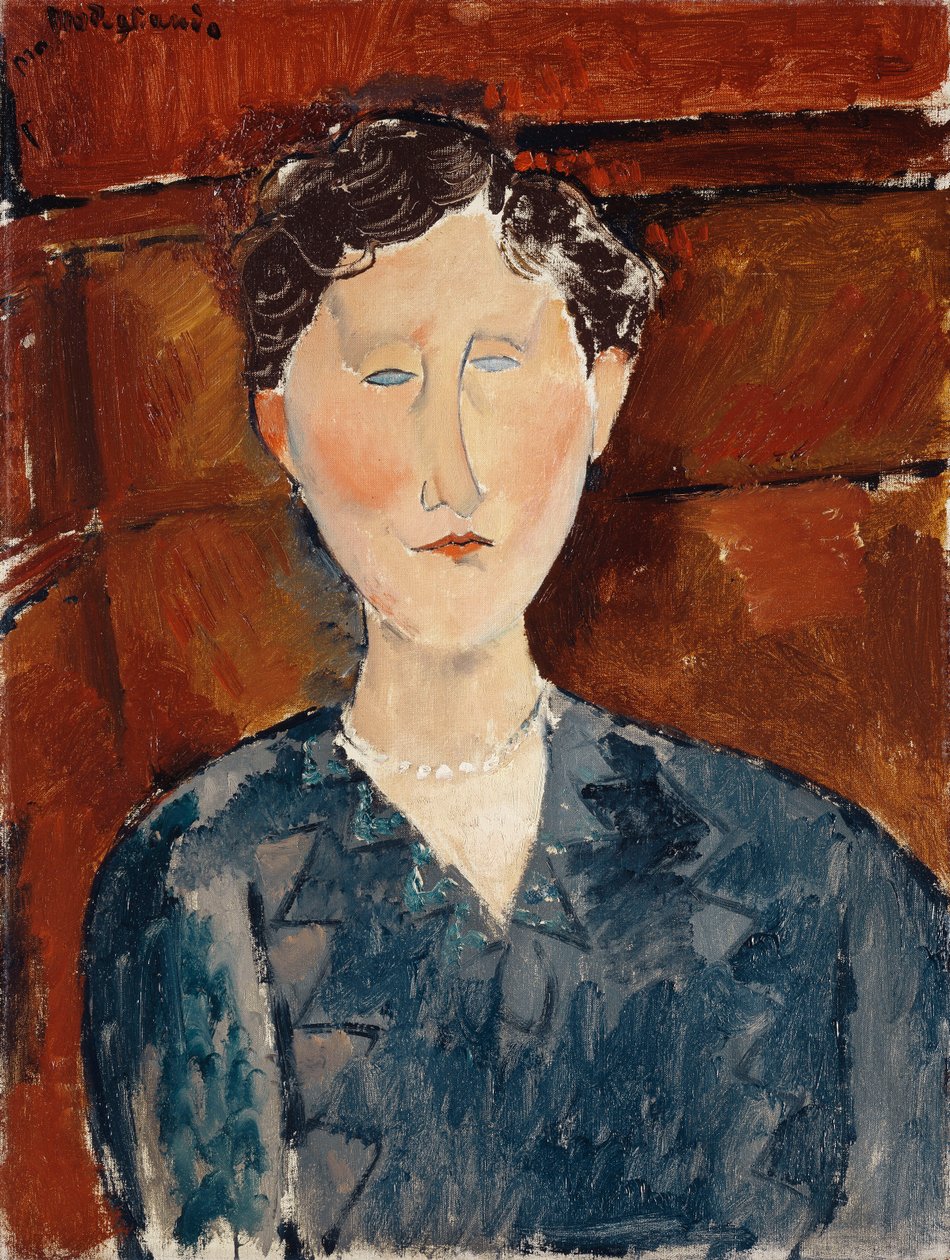 Mavi Bluzlu Kadın Portresi, c.1916 by Amedeo Modigliani