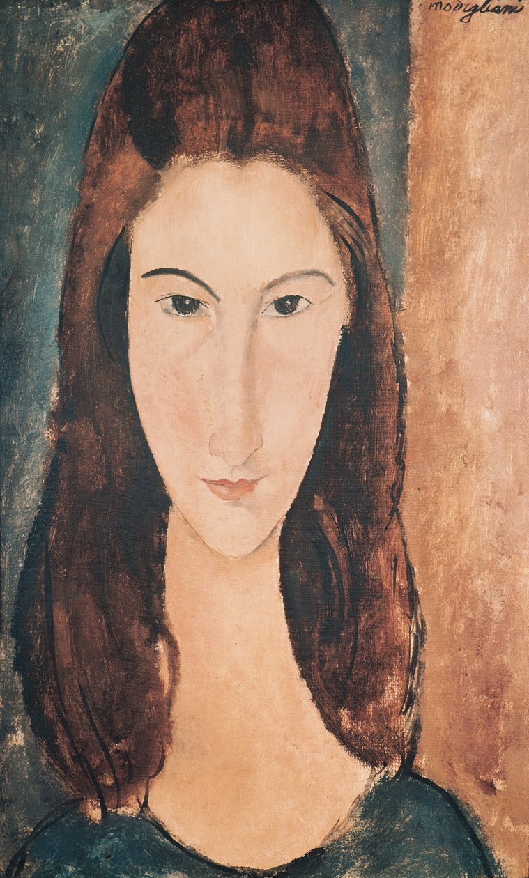Genç Bir Kızın Portresi (tuval üzerine yağlı boya) by Amedeo Modigliani