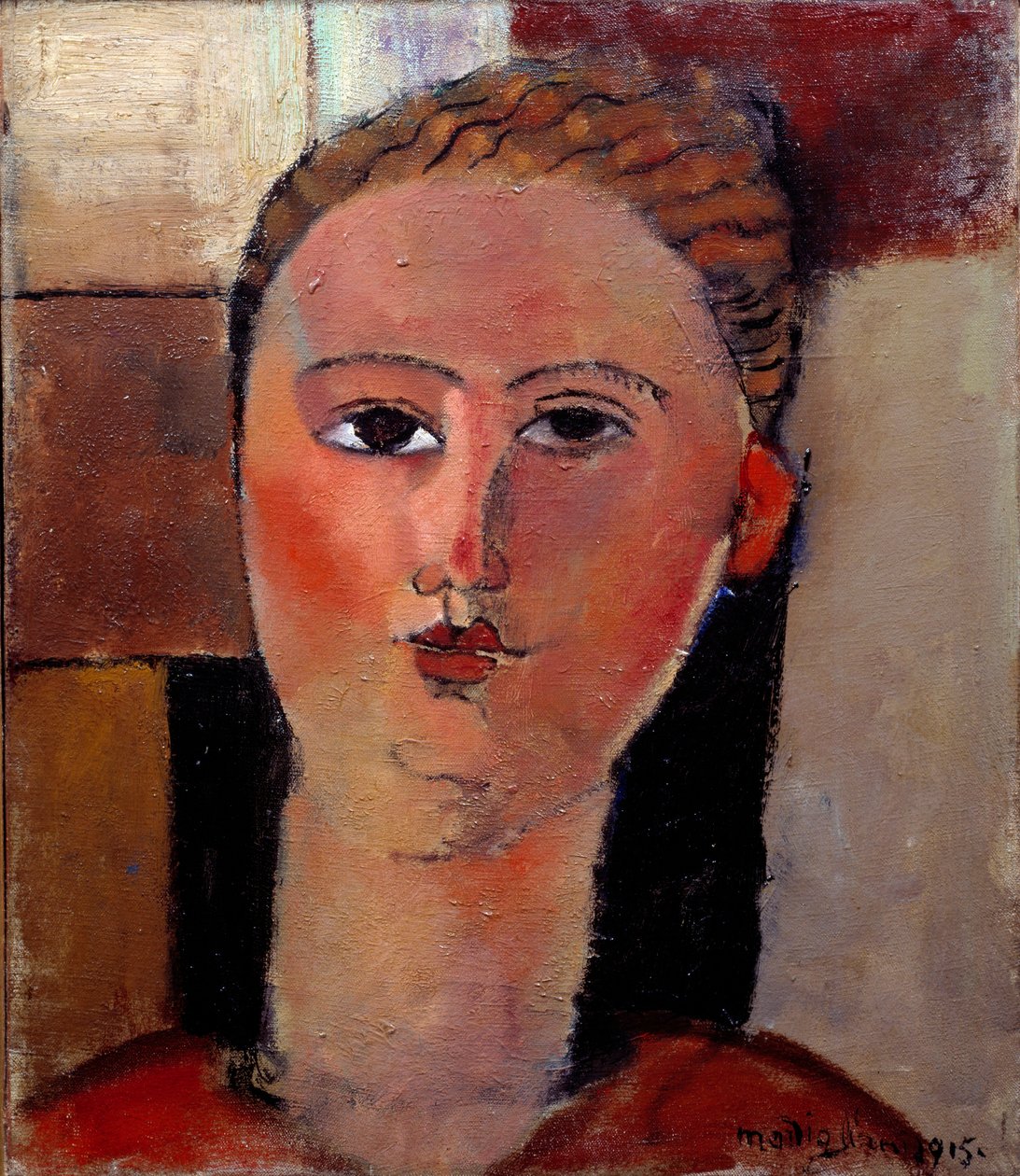Kızıl Saçlı Kız Tablosu Amedeo Modigliani (1884-1920) 1915 Güneş. 0,40 x 0,36 m Paris, Musee de l
