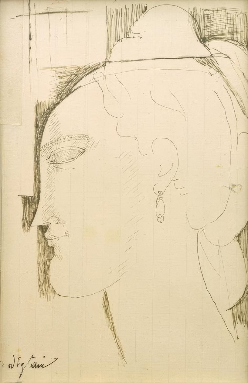 Bir kadının başı by Amedeo Modigliani