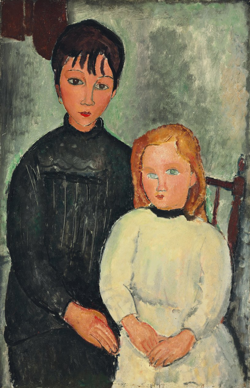 İki kız; İki kız, 1918 by Amedeo Modigliani