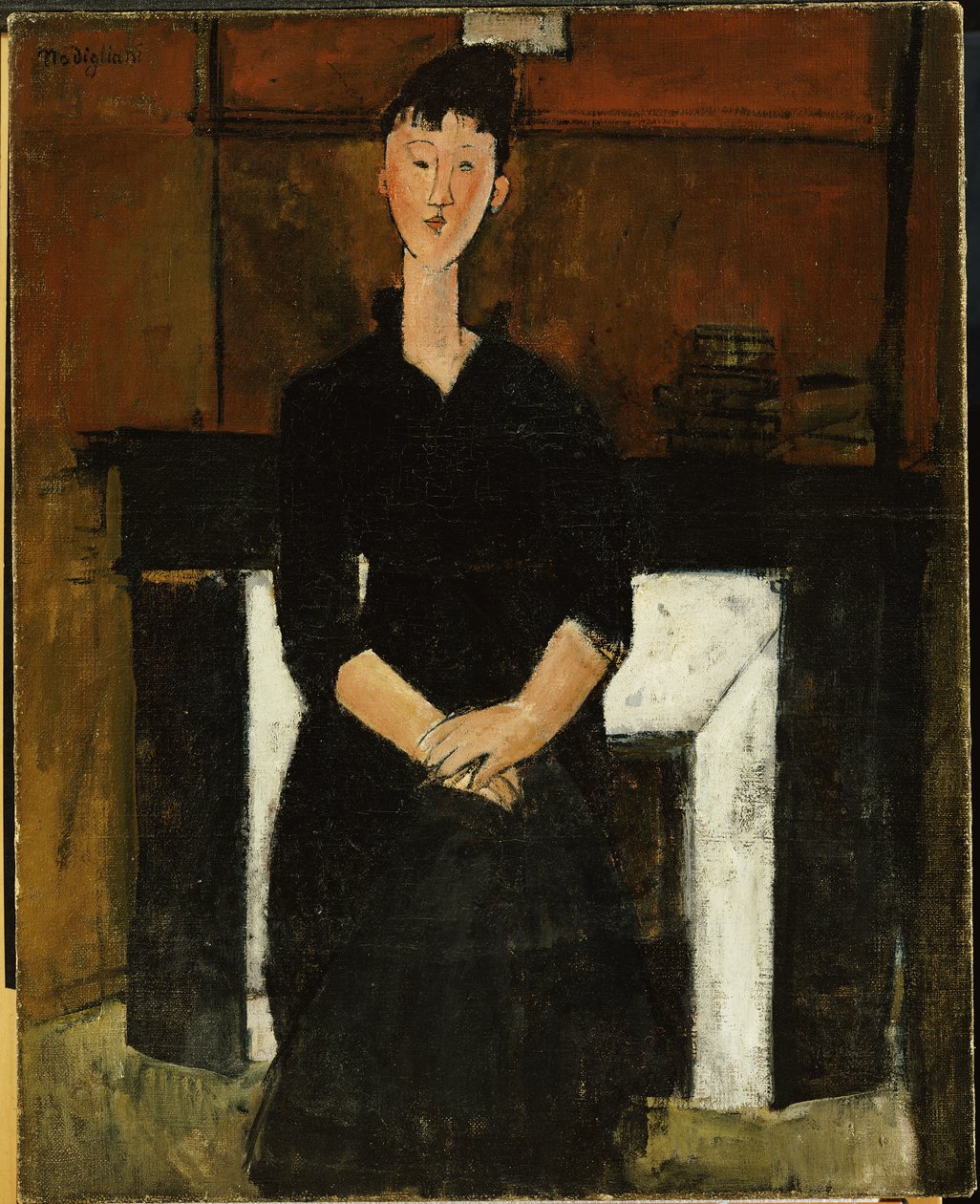 Şöminenin Yanında Oturan Kadın, 1915 by Amedeo Modigliani