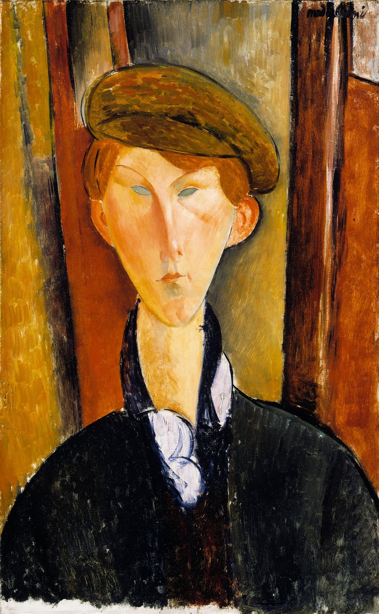 kap ile genç adam by Amedeo Modigliani