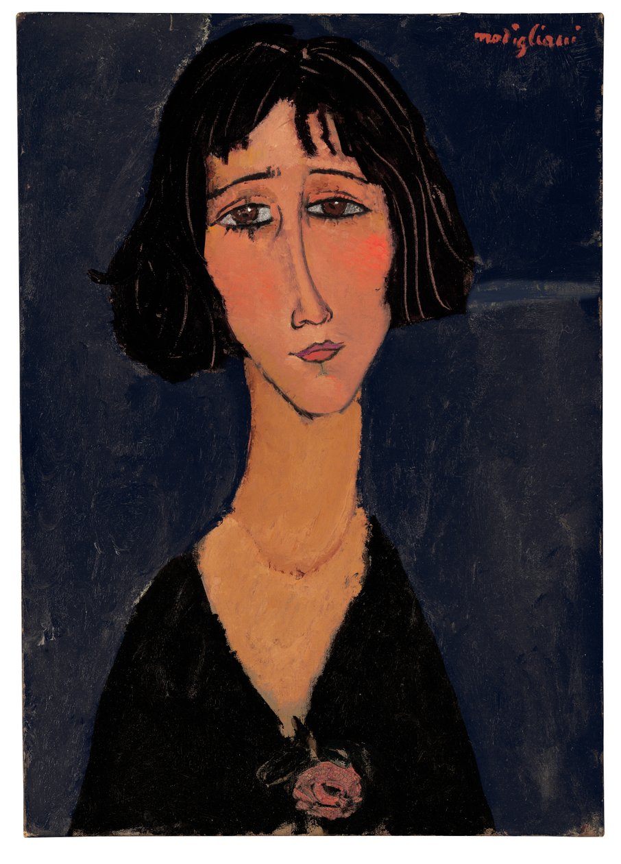 Gül ile genç kadın by Amedeo Modigliani